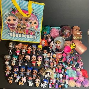 LOL Surprise Doll Huge Lot; Dolls, Accessories, Pets, Containers, Reusable Bag